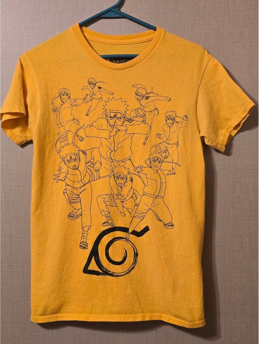 Naruto Shippuden Ripple Junction Yellow Graphic T-Shirt Size Small 100% Cotton